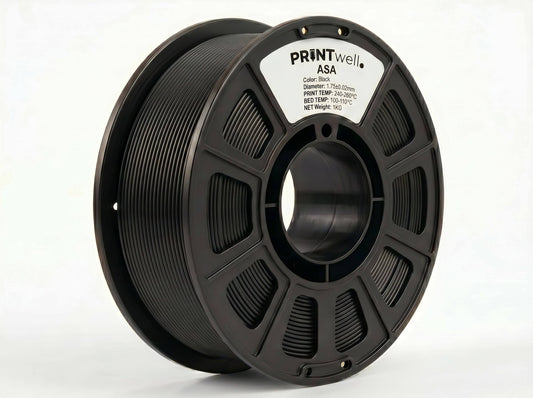 PrintWell™ Premium ASA 3D Printer Filament 1Kg black – High Strength & durability; Easy Printing