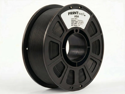 PrintWell™ Premium ASA 3D Printer Filament 1Kg black – High Strength & durability; Easy Printing