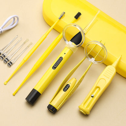 Children's ear scoop with lamp ear tweezers booger clip rechargeable battery soft head