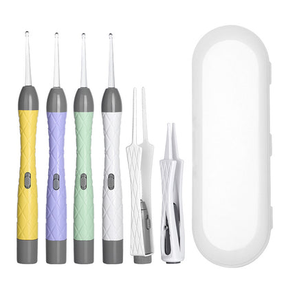 Children's ear scoop with lamp ear tweezers booger clip rechargeable battery soft head