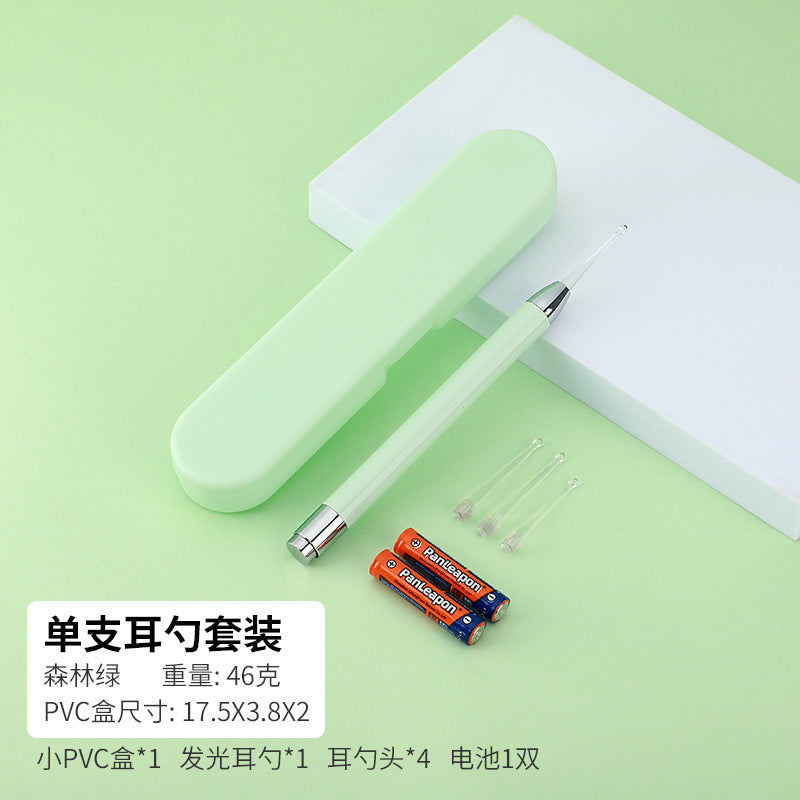 Children's ear scoop with lamp ear tweezers booger clip rechargeable battery soft head