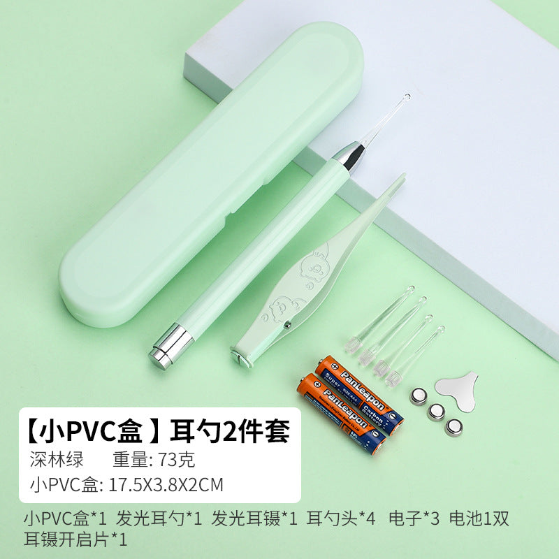 Children's ear scoop with lamp ear tweezers booger clip rechargeable battery soft head
