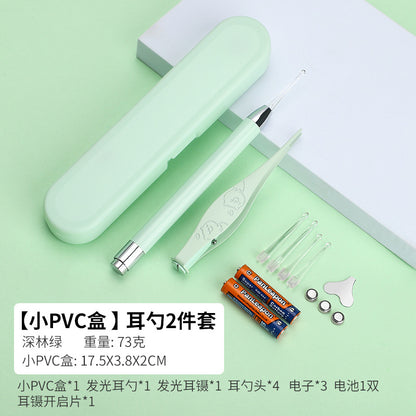 Children's ear scoop with lamp ear tweezers booger clip rechargeable battery soft head