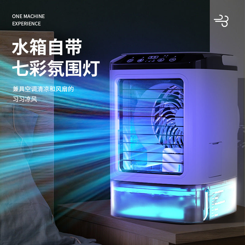 mini air conditioning fan USB humidification atomization cold fan portable air cooler