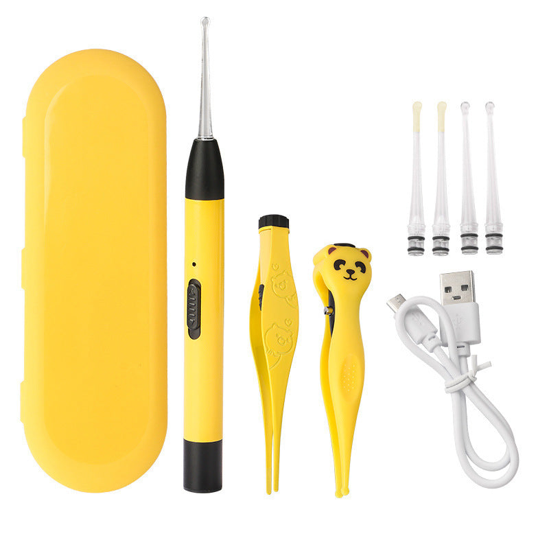 Children's ear scoop with lamp ear tweezers booger clip rechargeable battery soft head