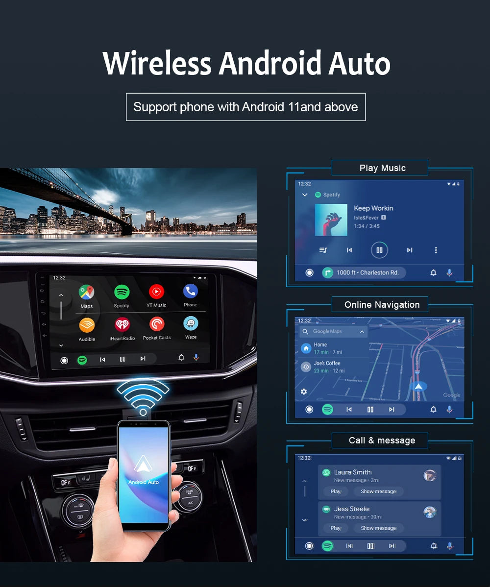 LoadKey & Carlinkit Wired & Wireless CarPlay Wireless Android Auto Dongle for Modify Android Screen Car Ariplay Smart Link IOS15