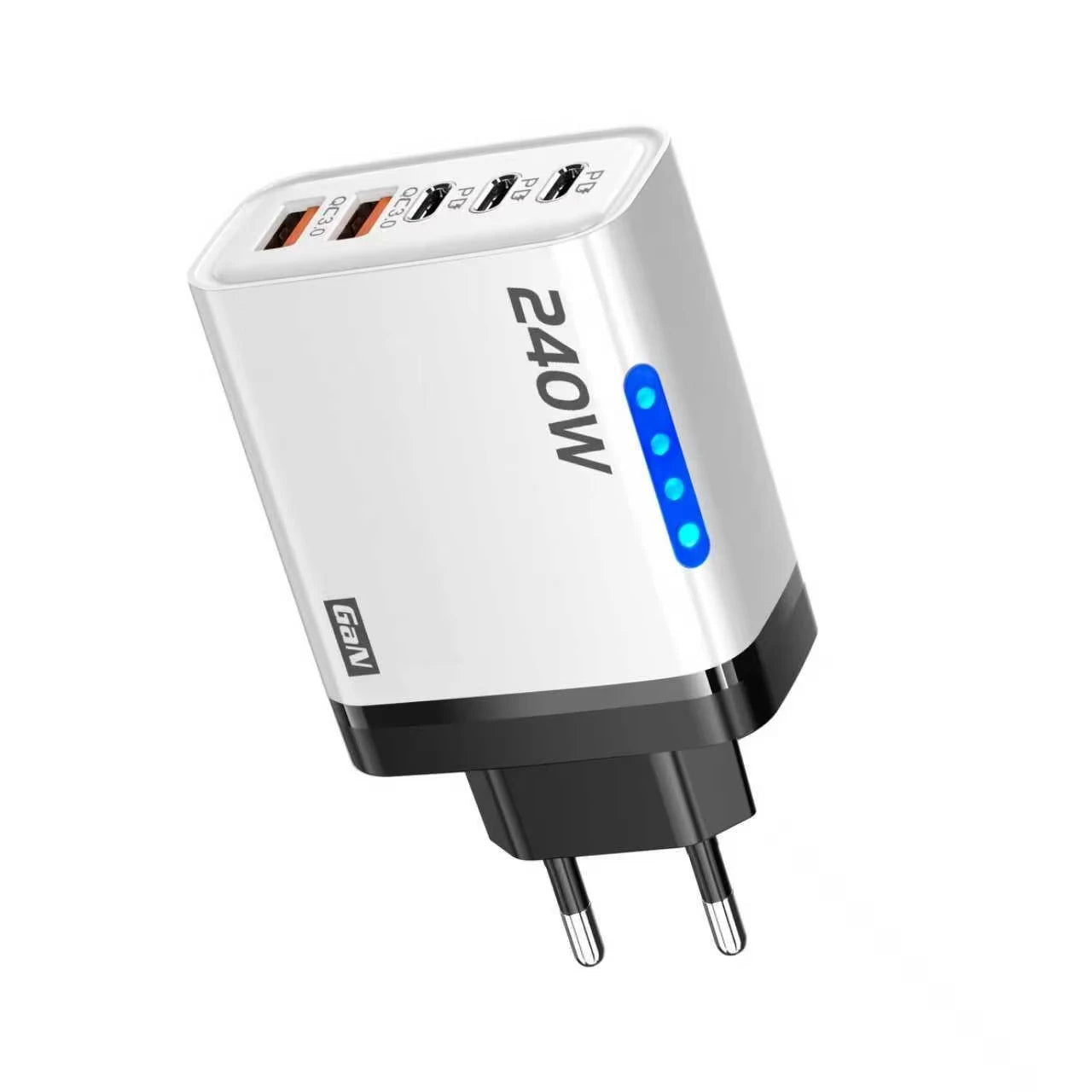5 in 1 GaN Desktop Charger 240W Fast Charging Adapter Quick Charge Wall Charger