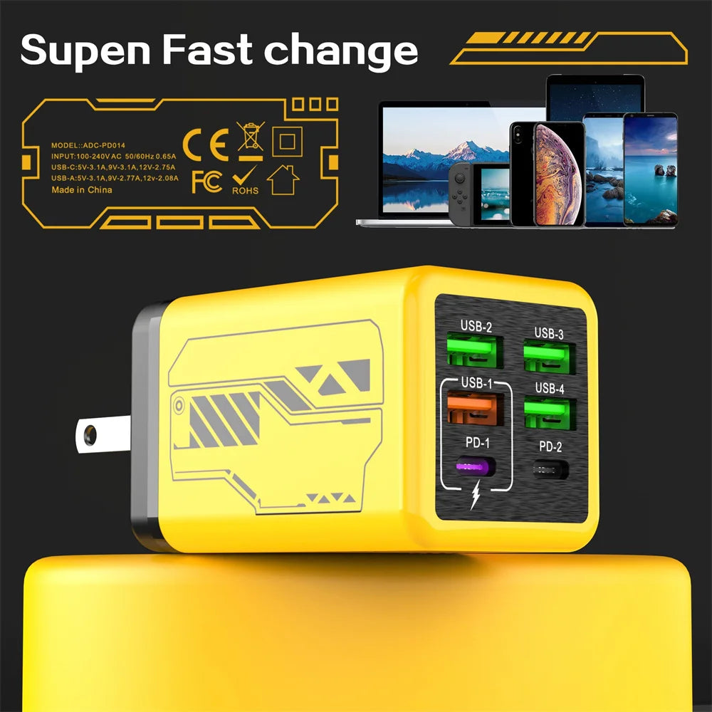 240W TypeC Charger PD Fast Charging Phone Power Adapter Quick Charge Wall Charger