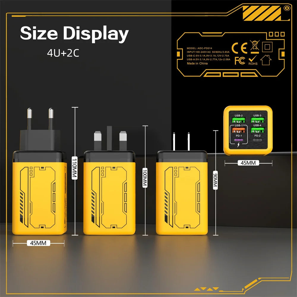 240W TypeC Charger PD Fast Charging Phone Power Adapter Quick Charge Wall Charger