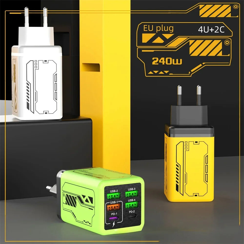 240W TypeC Charger PD Fast Charging Phone Power Adapter Quick Charge Wall Charger