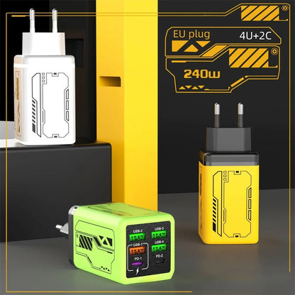 240W TypeC Charger PD Fast Charging Phone Power Adapter Quick Charge Wall Charger