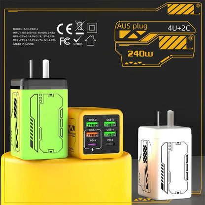 240W TypeC Charger PD Fast Charging Phone Power Adapter Quick Charge Wall Charger