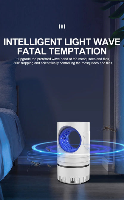 Electric Fly Bug Mosquito Insect Killer LED Light Trap Control Lamp with Power Supply Adapter