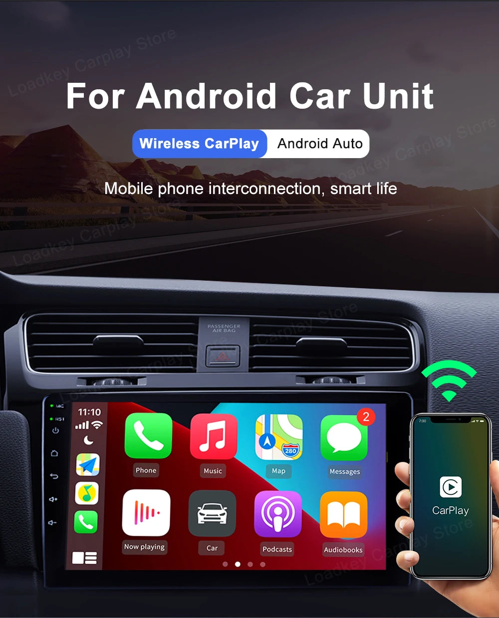 LoadKey & Carlinkit Wired & Wireless CarPlay Wireless Android Auto Dongle for Modify Android Screen Car Ariplay Smart Link IOS15