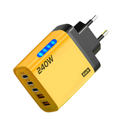 5 in 1 GaN Desktop Charger 240W Fast Charging Adapter Quick Charge Wall Charger