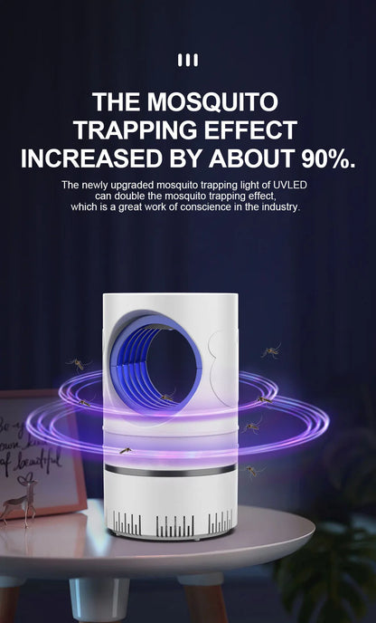 Electric Fly Bug Mosquito Insect Killer LED Light Trap Control Lamp with Power Supply Adapter