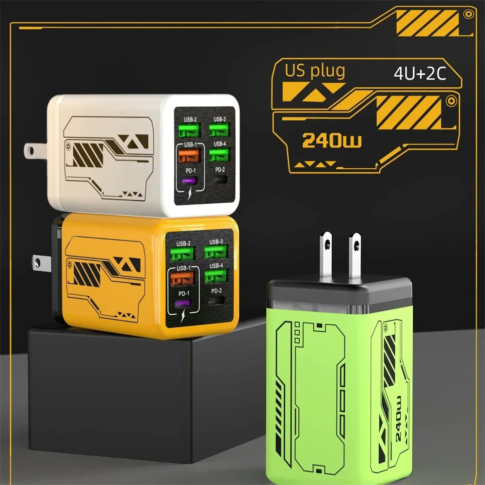 240W TypeC Charger PD Fast Charging Phone Power Adapter Quick Charge Wall Charger