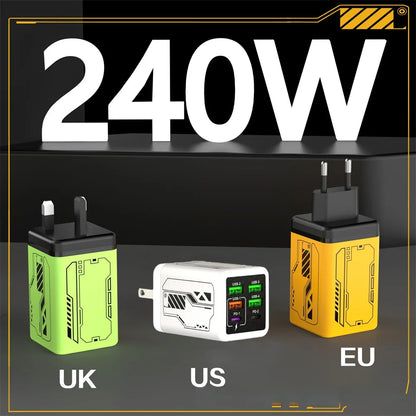240W TypeC Charger PD Fast Charging Phone Power Adapter Quick Charge Wall Charger