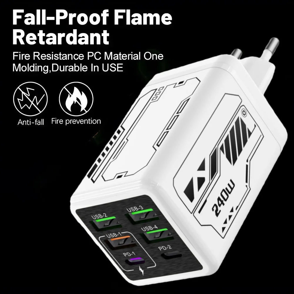 240W TypeC Charger PD Fast Charging Phone Power Adapter Quick Charge Wall Charger